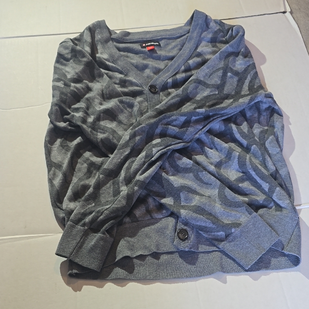 Airwalk Gray Wave Pattern Cardigan